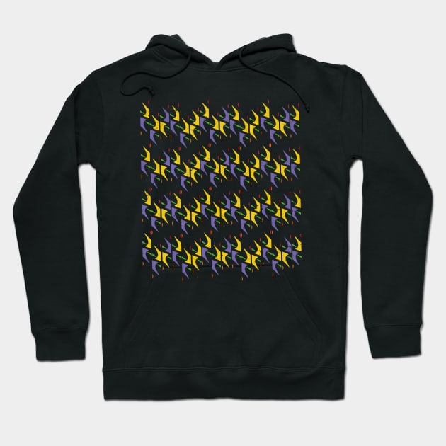 Colorful Random Shapes Pattern Hoodie by Ezzkouch